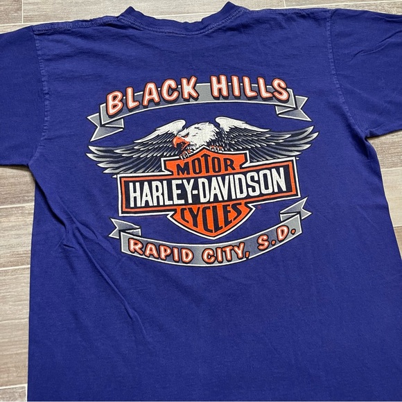 Vintage Harley Davidson 1996 Sturgis Rally T Shirt Single Stitch Bald Eagle - Picture 4 of 6